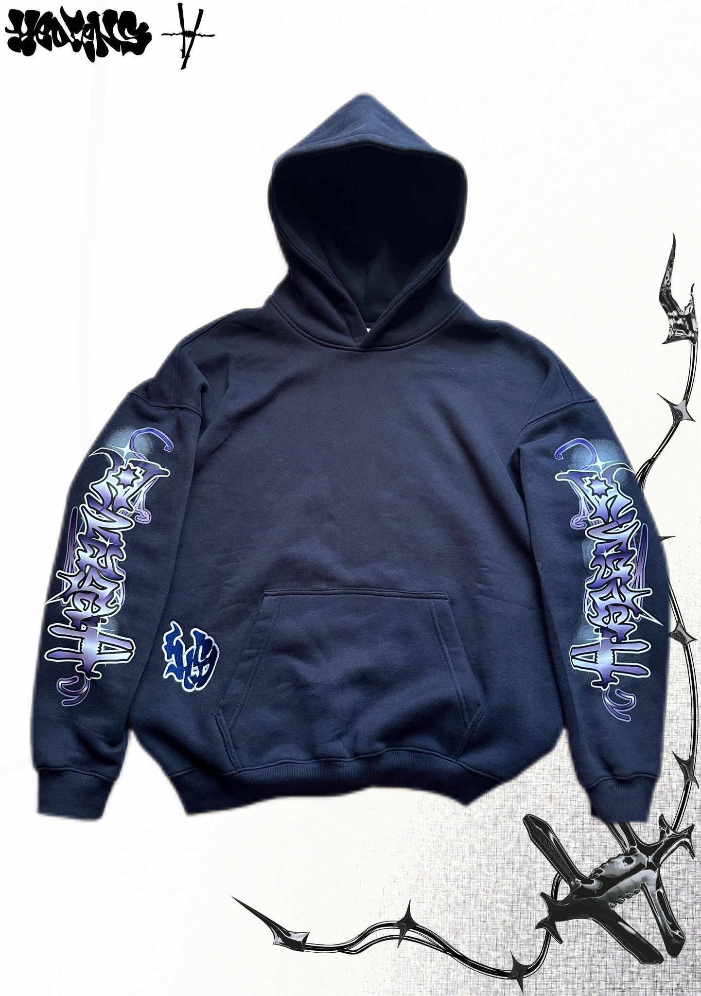 HEDENS Navy Blue Hoodie - oversize fit