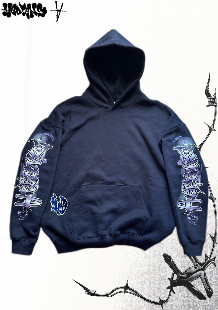 HEDENS Navy Blue Hoodie - oversize fit