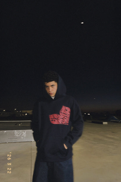HEDENS Navy Blue heart Hoodie - regular fit