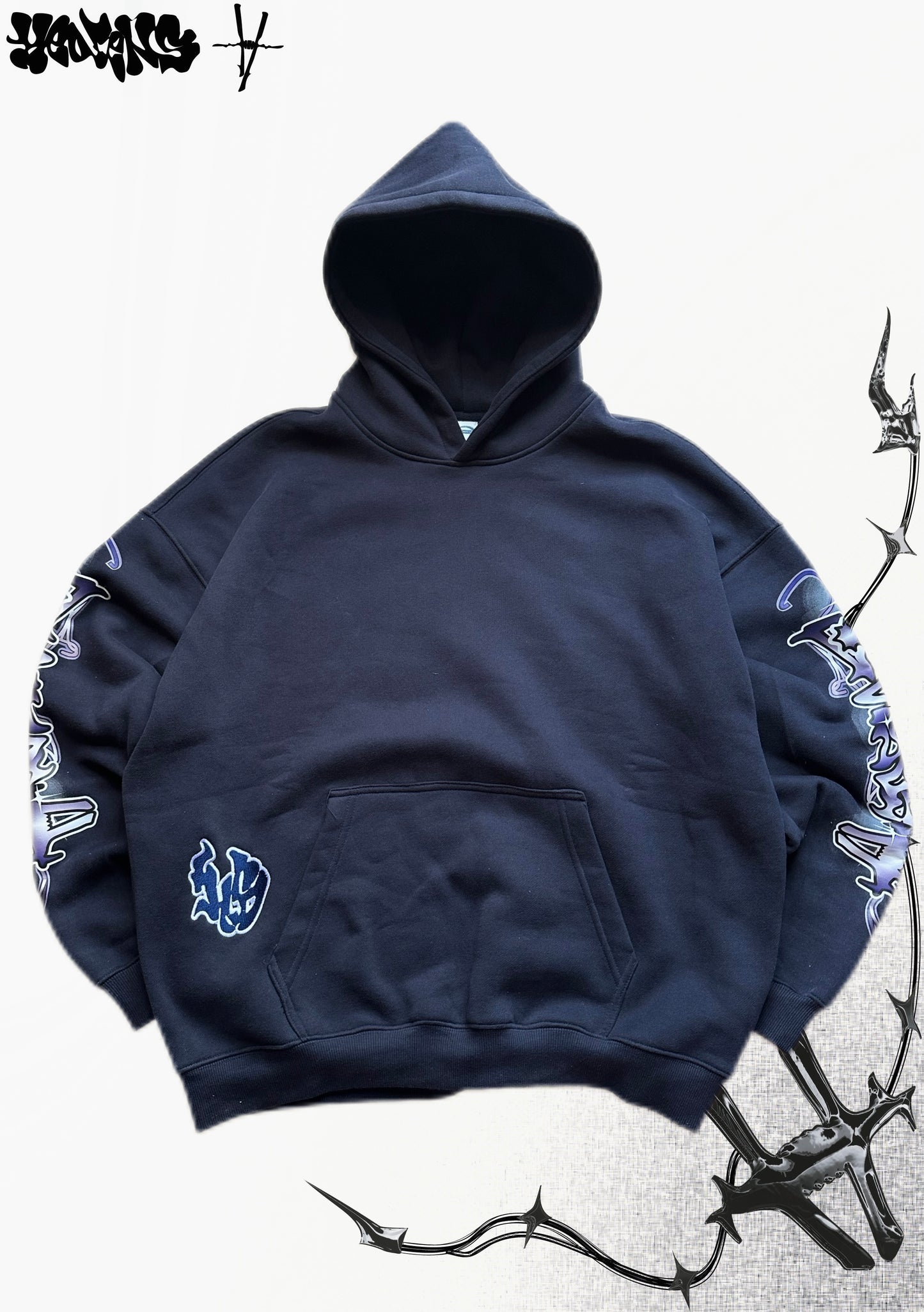 HEDENS Navy Blue Hoodie - oversize fit