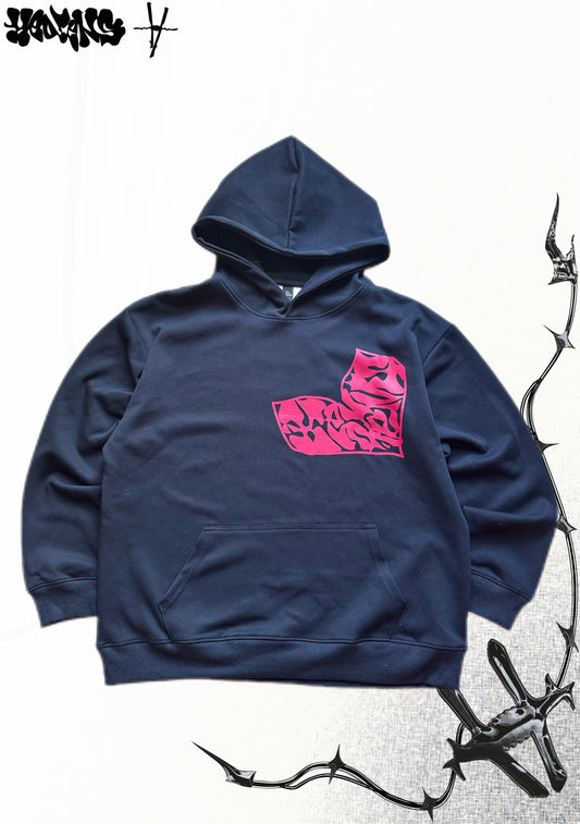 HEDENS Navy Blue heart Hoodie - regular fit