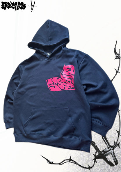 HEDENS Navy Blue heart Hoodie - regular fit