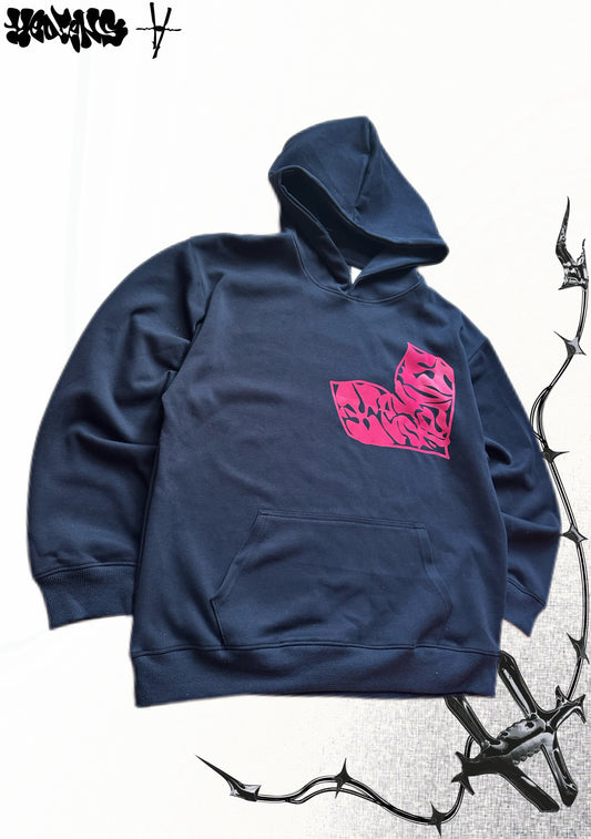 HEDENS Navy Blue heart Hoodie - regular fit