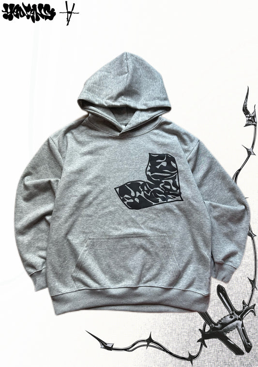 HEDENS Grey heart Hoodie - regular fit