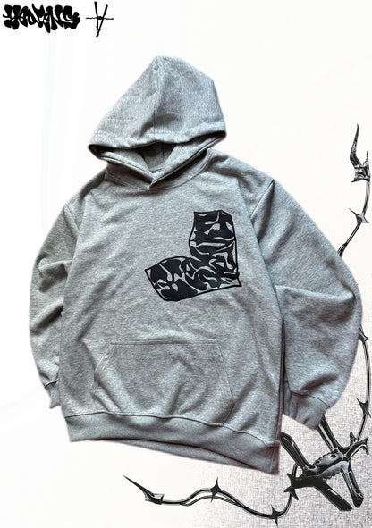 HEDENS Grey heart Hoodie - regular fit