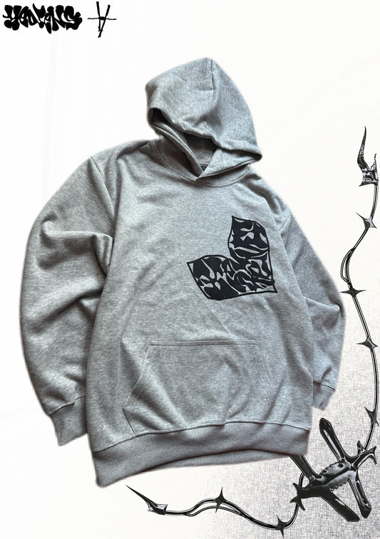 HEDENS Grey heart Hoodie - regular fit