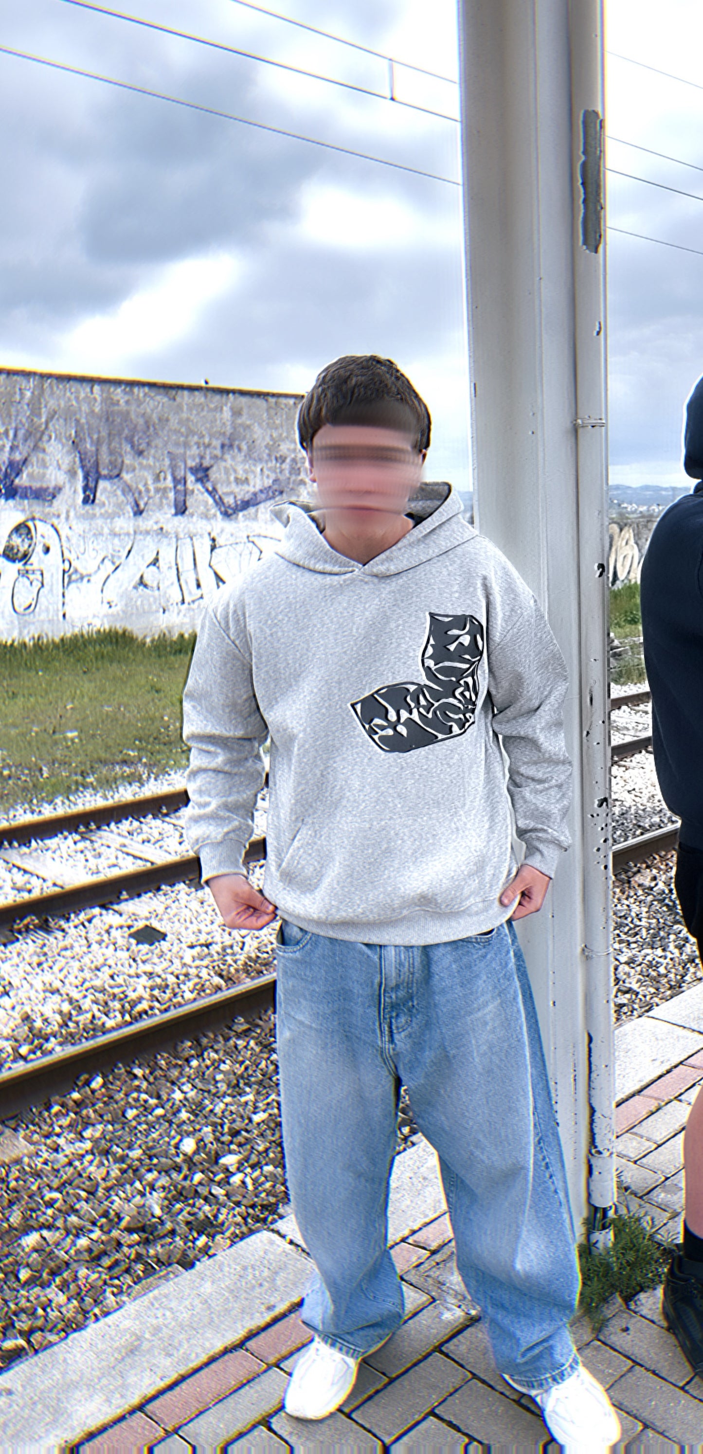 HEDENS Grey heart Hoodie - regular fit