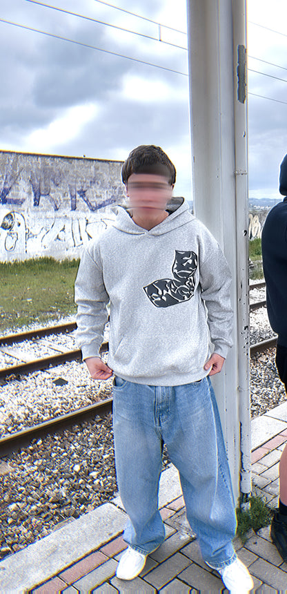 HEDENS Grey heart Hoodie - regular fit