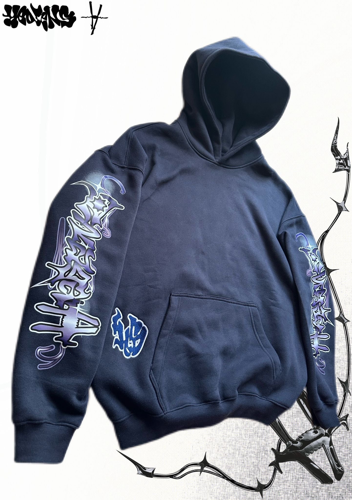 HEDENS Navy Blue Hoodie - oversize fit